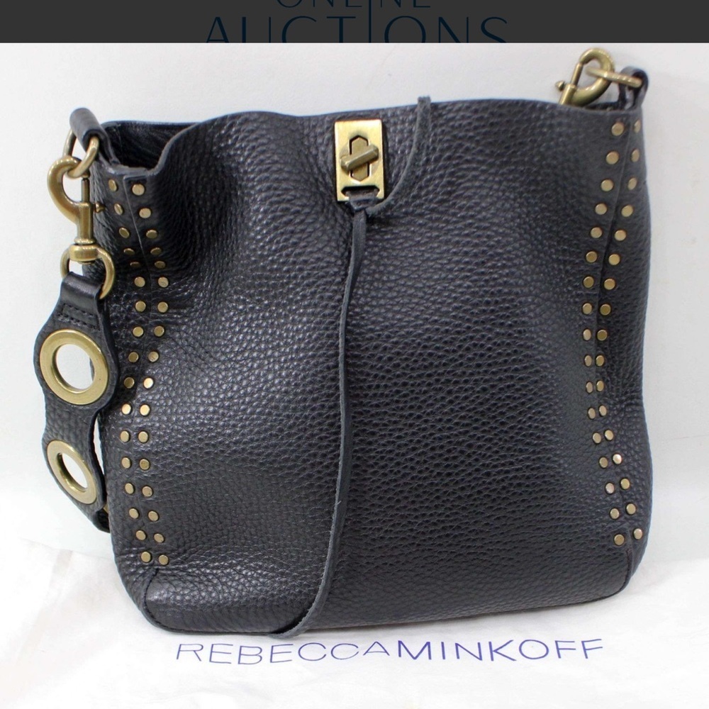 Rebecca Minkoff Black Leather Studded Shoulder Bag